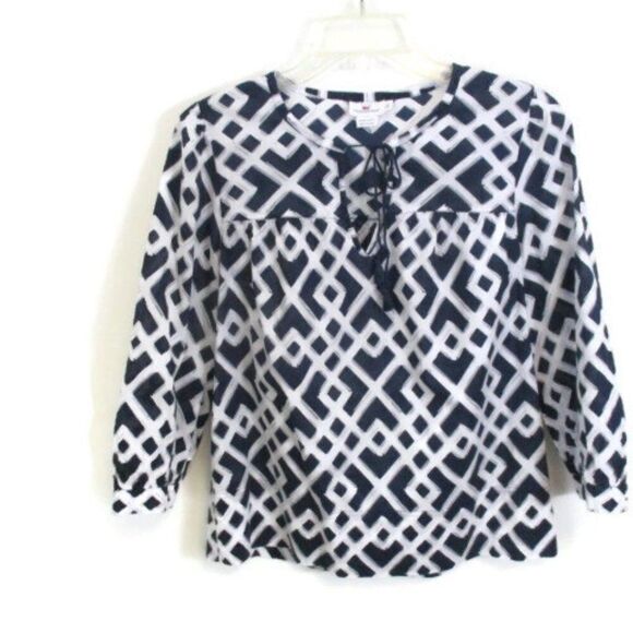 Vineyard Vines Abstract Tassel Tie Top XS Navy - Picture 4 of 6